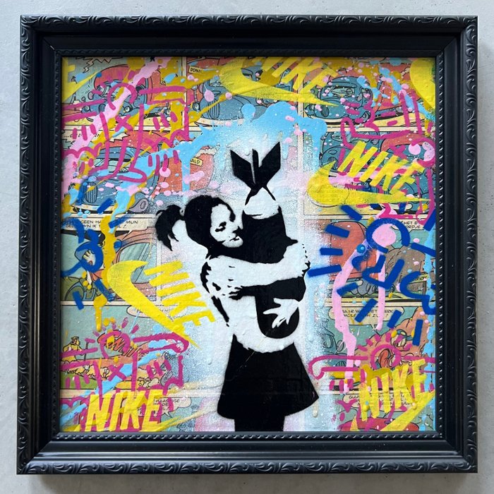 Koen Betjes (XXI) - Banksy’s Bomb Hugger x PopArt (framed)
