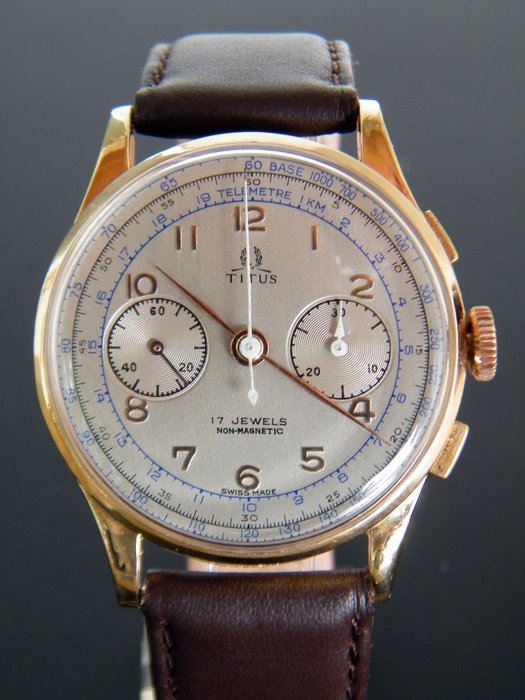 TITUS - Chronograph -  18Kt Solid Gold - Herren - 1950-1959