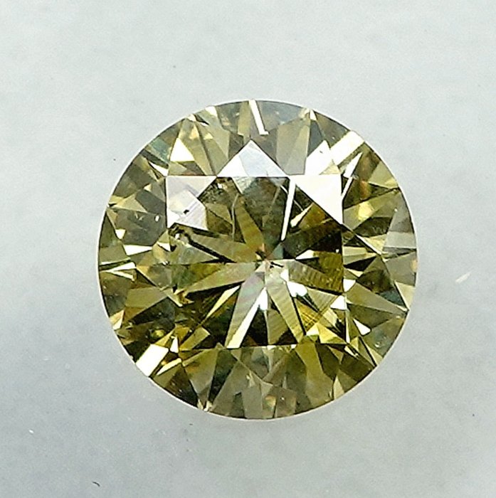 鑽石 - 0.30 ct - 明亮型 - Natural Fancy Light Yellow - SI2