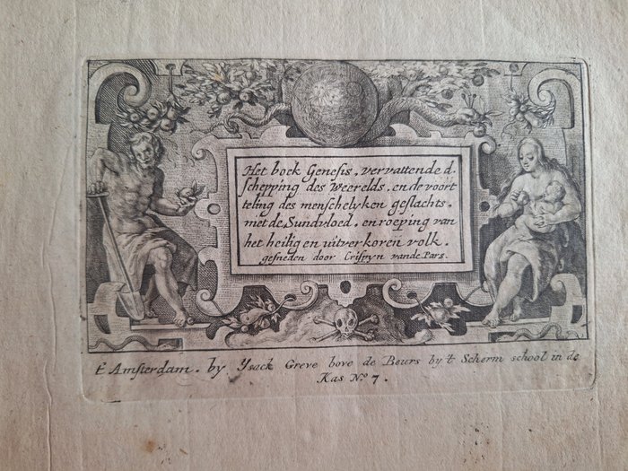 Chrispijn de Passe - Het boek Genesis, vervattende de schepping des Weerelds ( Rare ! ) - 1740
