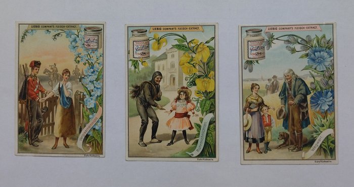 Allemagne - Animaux, Divers, Folklore, Militaire, Musique, La société Liebig - Carte postale (66) - 1885-1885