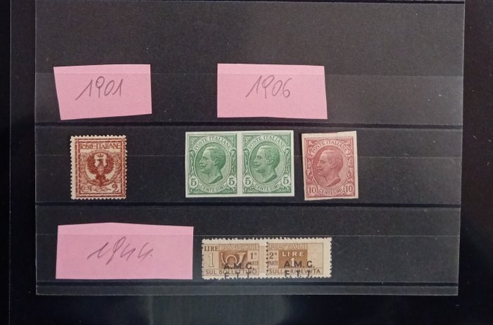 Kongeriket Italia 1901/1957 - Serie med 6 varianter Kingdom, Republic og kolonier