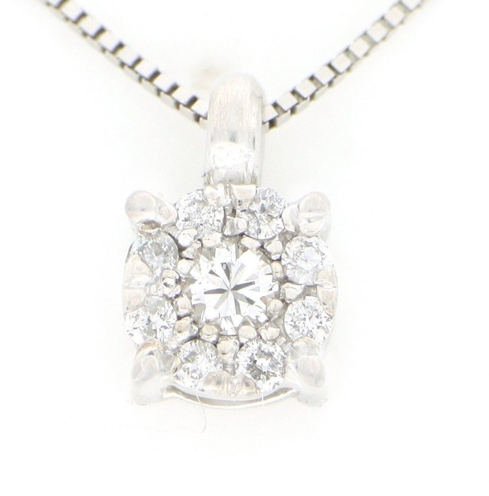 Sin Precio de Reserva - Collar - 18 quilates Oro blanco, NUEVO -  0.11ct. tw. Diamante  (Natural)
