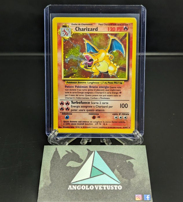 WOTC Pokémon - 1 Card - Pokémon WOTC - Charizard rara holo 4/102, Set Base ITA 2000 - Glurak