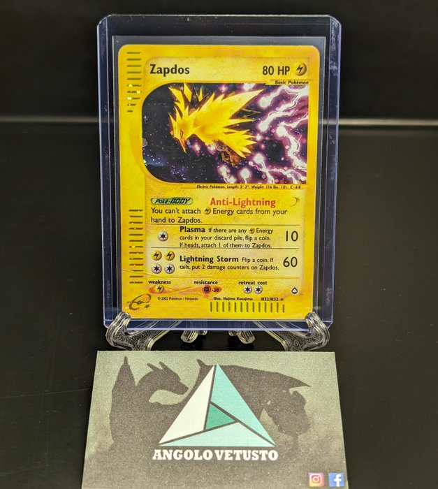 Pokémon - 1 Card - Pokémon Vintage - Set Aquapolis, Zapdos H32 Holo Rare, ENG 2002 - Zapdos