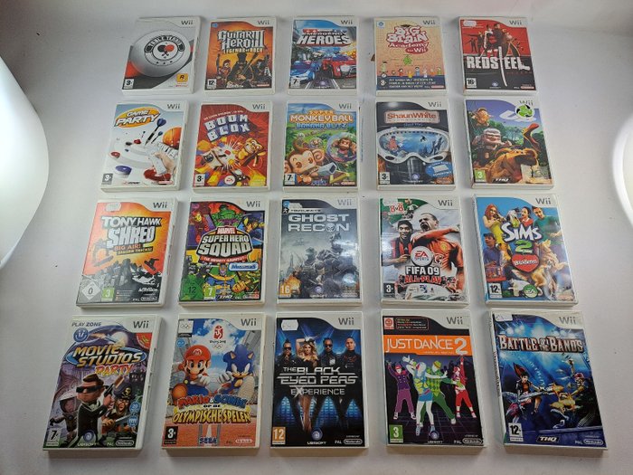 Nintendo - Wii Games Set - 20 Games - 视频游戏套装 (1) - 带原装盒