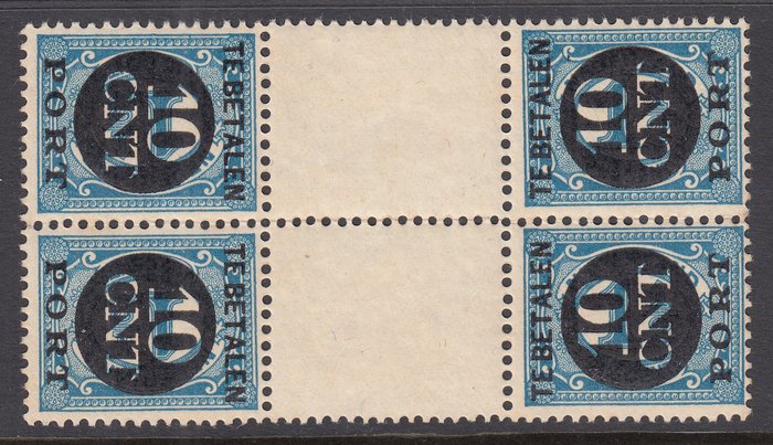 Alankomaat 1924 - Portin vastapaine, lohkoparina - NVPH P67b