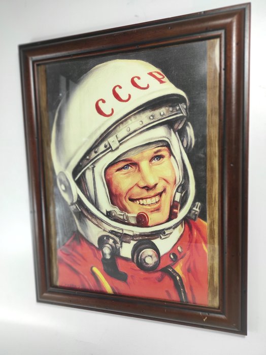 Avaruusaiheiset muistoesineet - Litografia - Kosmonautti Juri Gagarin - 1970-1980