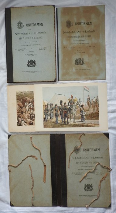 J. Hoynck van Papendrecht, W.C. Staring en J.P. de Veer ; met tekst van F.J.G. ten Raa - Uniformen van de Nederlandsche zee- en landmacht, hier te lande en in de koloniën - 1900