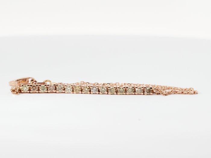 No Reserve Price - Bracelet Pink Gold Diamond  (Natural) 