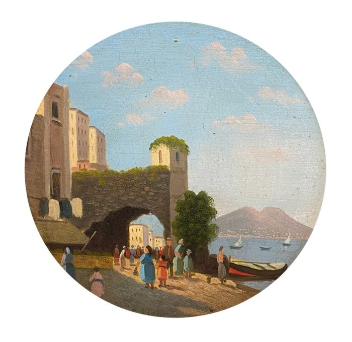 Scuola napoletana (XX) - Panorama di Napoli antica