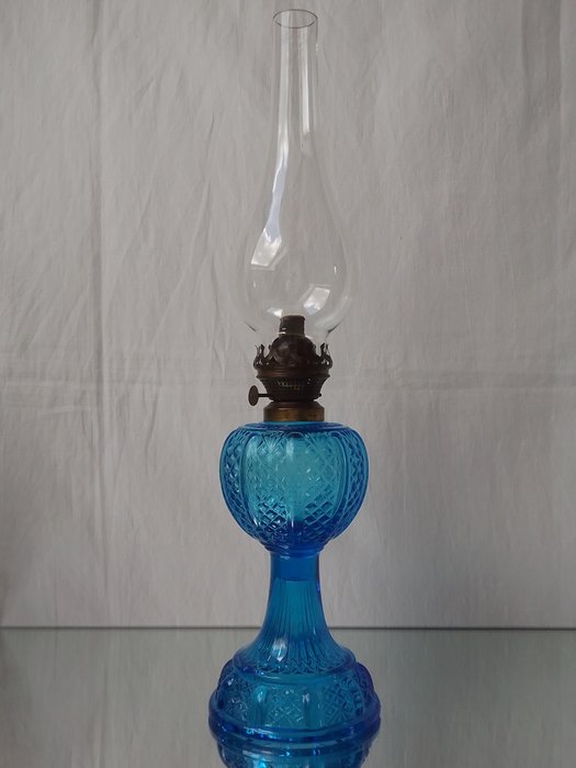 Joseph Lempereur & Lambert Bernard - Brevete L&B - Olie lampe - Glas, krystalglas, kobber