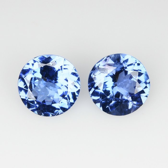 2 pcs [Blu violaceo intenso] Tanzanite - 1.64 ct