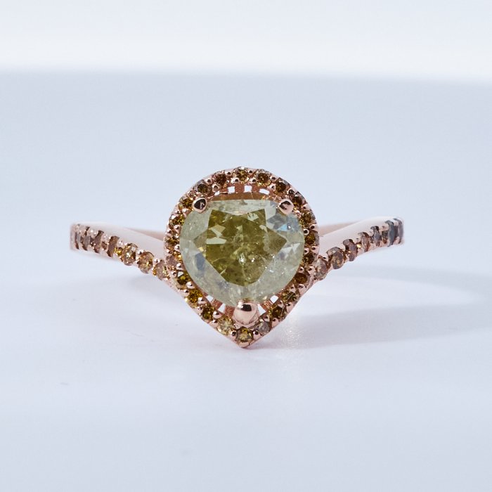 Ingen mindstepris - Ring Pink Guld Diamant  (Natur) 
