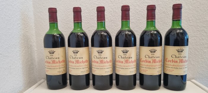 1976 Chateau Corbin Michotte - Saint-Émilion Grand Cru Classé - 6 Flaskor (0,75L)