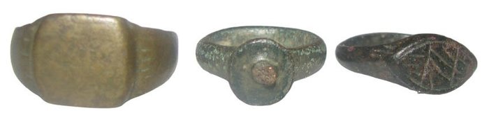 Medieval Bronze, Lot of 3 Ring  (No Reserve Price)