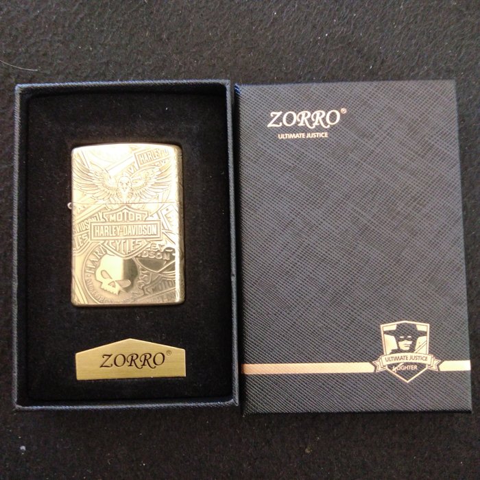 Zorro - Harley-Davidson Liebhaberstück Sammelobjekt neu - Taschenfeuerzeug - Golden Brass -  (1)