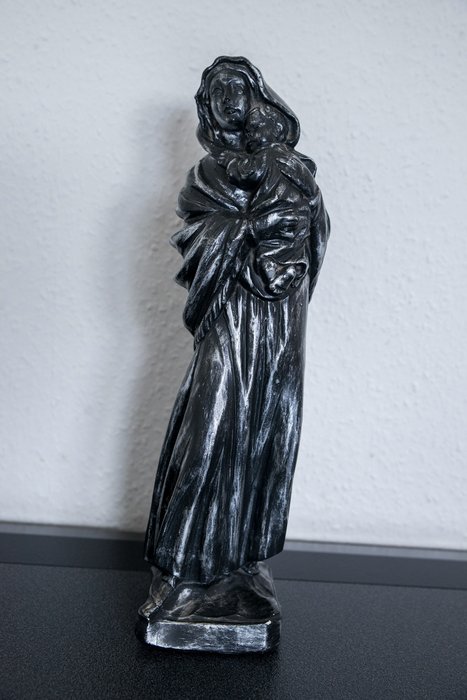 雕像 - mariabeeld met kind - 石膏
