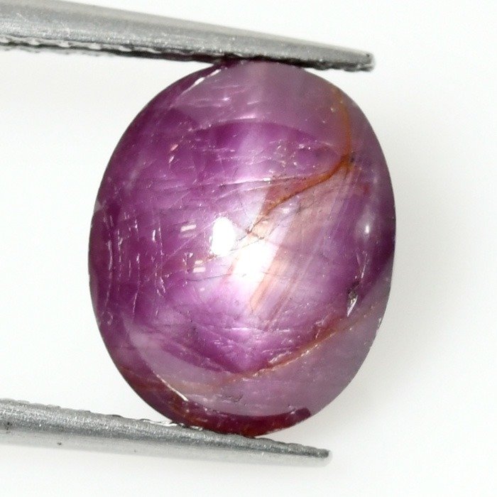 Rojo violáceo sin reserva Rubí estrella - 5.75 ct