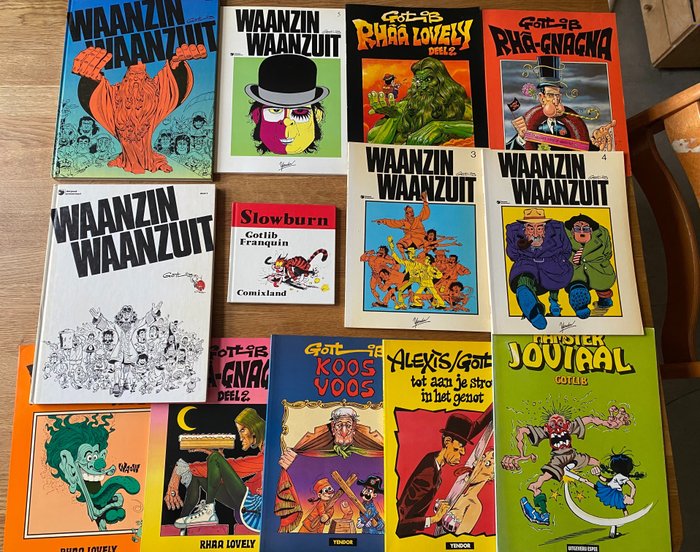 13 albums van Gotlib: slowburn met Franquin, Waanzin waanzuit, Rhâ-Gnagna - 13 Comic collection - Πρώτη έκδοση - 1970/1989