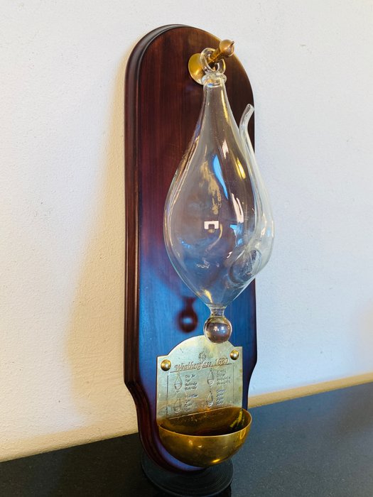 Weerglas 1620, thunderglass of storm glas - 氣壓自動記錄儀 - 木, 玻璃, 銅