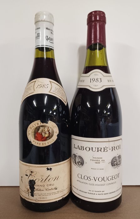 1985 Corton Grand Cru Patriarche & 1983 Clos Vougeot Grand Cru Laboure Roi - 勃艮第 - 2 Bottles (0.75L)