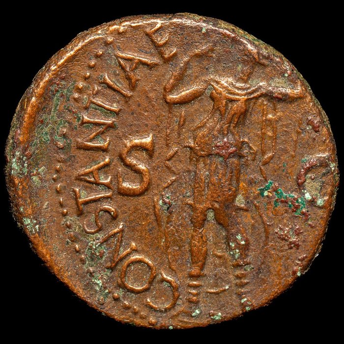 Imperio romano. Claudio (41-54 e. c.). As Roma, 41-42 d.C. - Constancia  (Sin Precio de Reserva)