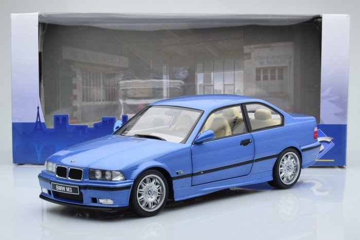 Solido 1:18 - 1 - Coche deportivo a escala - BMW E36 Coupe M3 1990 - Modelo diecast con puertas que se abren.