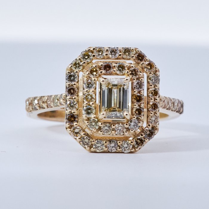 Zonder Minimumprijs - Ring Geel goud Diamant  (Natuurlijk) 