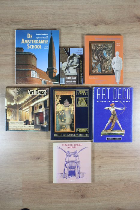 Diverse auteurs - Collectie boeken Art Deco, Amsterdamse School en Art Nouveau - 1980