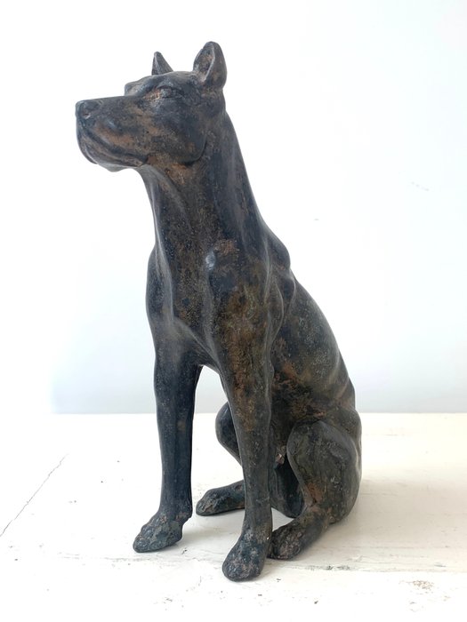 Statuetta - Zittende hond - 22 cm - Bronzo