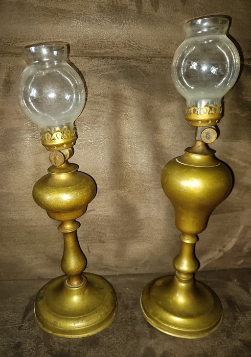 franse maker Franse maker - Lâmpada de petróleo (2) - lâmpadas de óleo de mesa - Bronze