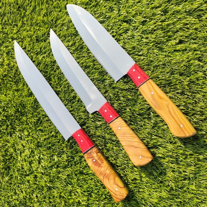 Keukenmes - Japanse professionele Somkey Style Clever SUJIHIKI, Gyuto-mes met rood hout. een volmaakt maken - Azië