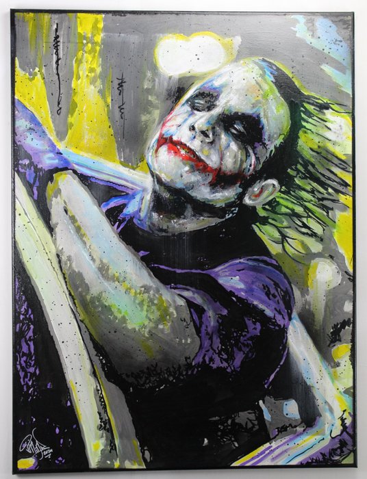 Joker - Heath Ledger - The famous car moviescene - The Dark Knight - produced by the professional - Portrait