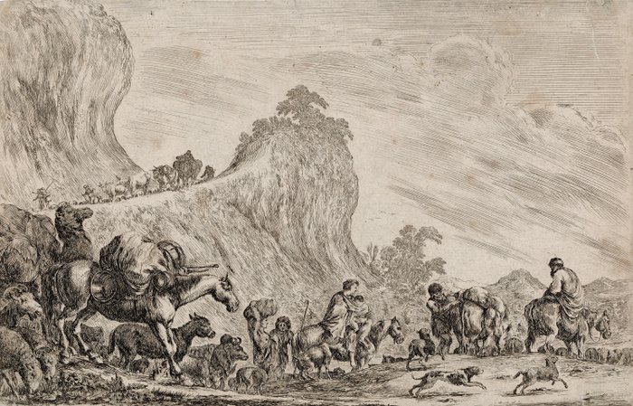 Stefano Della Bella (1610-1664) - Jacob's journey into Egypt