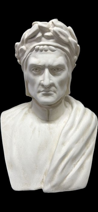 Skulptur, Busto di Dante Alighieri - 31 cm - Marmorstaub