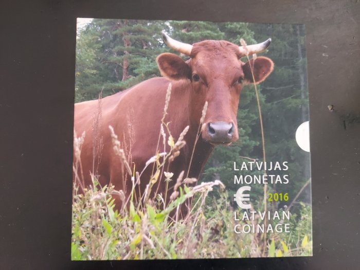拉脫維亞. Year Set (FDC) 2016 (incl. 2 euro "Cow")  (沒有保留價)
