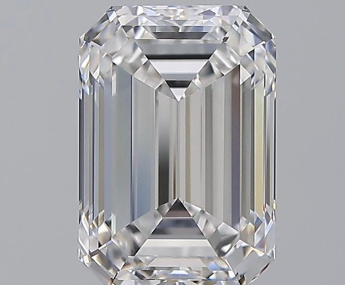 1 pcs 钻石 - 3.01 ct - 祖母绿 - D (无色) - 无瑕疵的