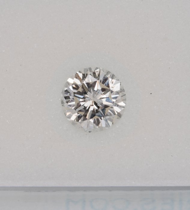 1 pcs 鑽石 - 0.50 ct - 圓形 - H(次於白色的有色鑽石) - SI1, No Reserve Price