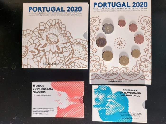 Portugal. 2 Euro / Year Set 2020/2022 (4 pezzi) Proof + BU  (Sans Prix de Réserve)