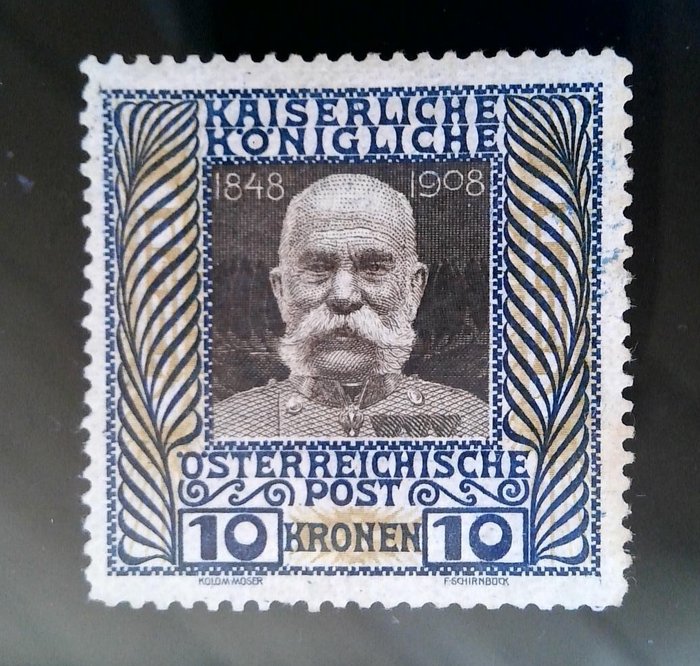 奧地利 1908 - 弗朗茨·約瑟夫皇帝統治 60 週年郵票 - Michel 139-156