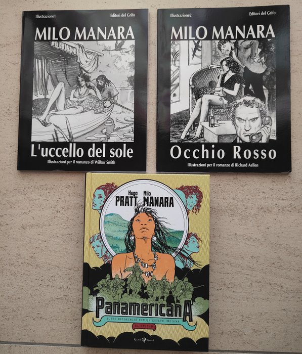 Milo Manara - Panamericana - Firmato+ L'uccello del sole Firmato+ Occhio Rosso Firmato - 3 Comic - Erstausgabe - 1990/2022