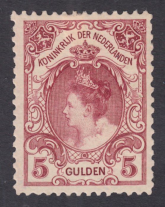 Paesi Bassi 1906 - Regina Guglielmina, con errore di targa - NVPH 79 P
