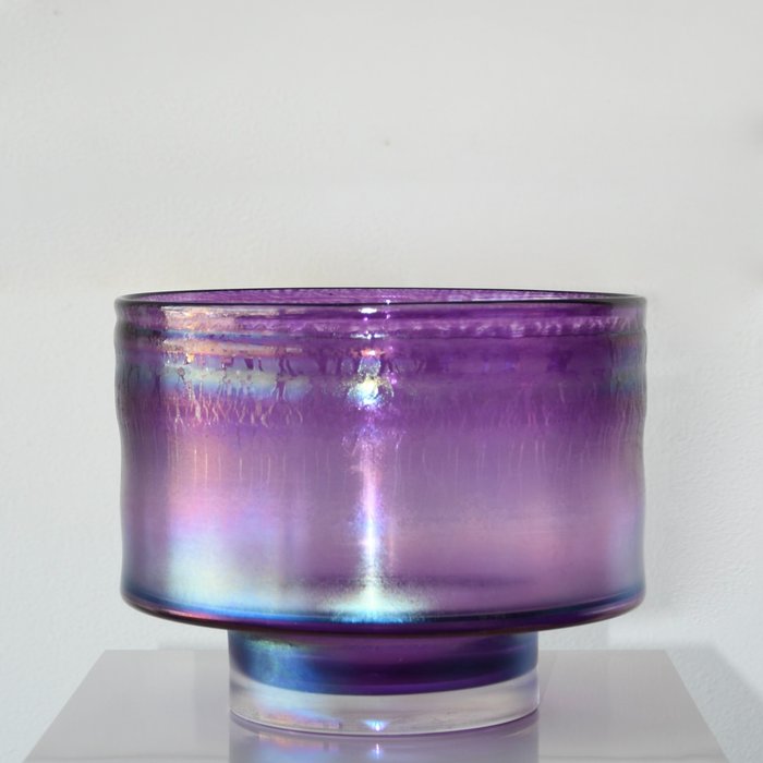 Kom - Bohemian tincraquelé glas - H 19.5 CM - 4.6 KG