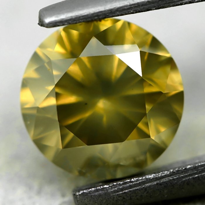 Diamante - 0.79 ct - Brillante - Natural Fancy Greenish Grayish Yellow - I1 - NO RESERVE PRICE