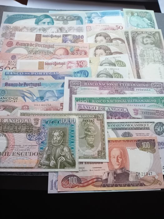 Portugalia i kolonie. - 30 banknotes - various dates  (Bez ceny minimalnej
)
