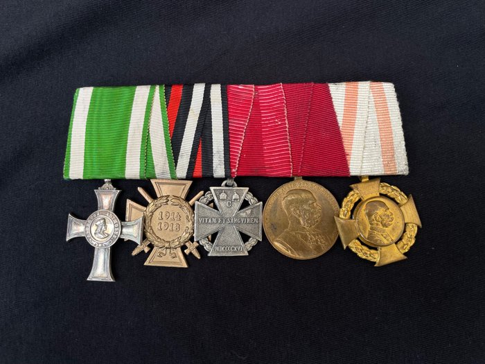 Alemanha - Saxônia - Excelente conjunto de cinco medalhas (1ª Guerra Mundial) - Medalha