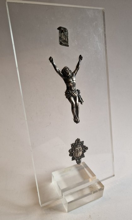 耶穌受難十字架像 - 銀盤 - 1920-1930