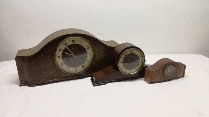 Table clock  (3) - Brass, Wood - 1950