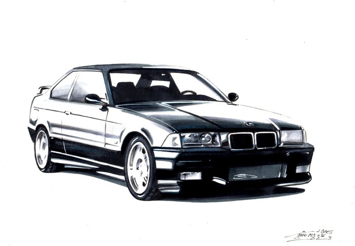 originele tekening - BMW - BMW E46 M3 - Baes Gerald - 2023